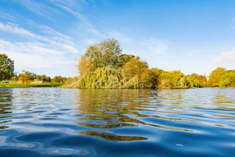 Low angle view over water at the lake Stock Photos