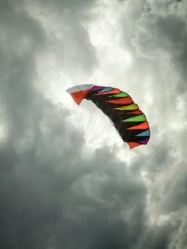 Low angle view of paragliding Foto stock
