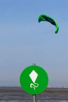 Low angle view of parasail against sky Stock-Fotos