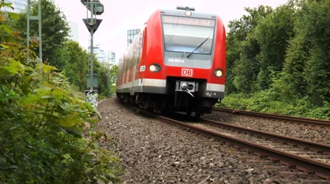 Low-angle view of a passing German S-Bahn Видео 64847447