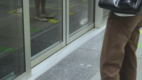 Low angle view point to ground floor on subway platform station while passe.. Stock Footage 327796577