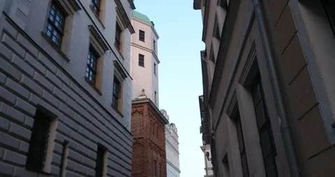 Low Angle View of Pomeranian Dukes' Castle Tower in Szczecin Poland Vídeos de archivo 336012282
