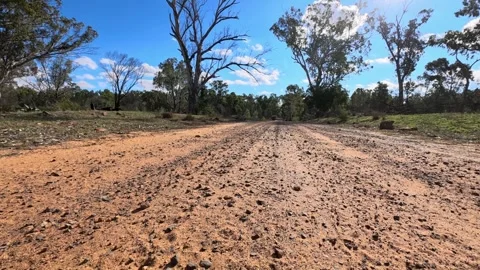 Low Angle View of Red Dirt Road in Australian Outback Video stock 345012430
