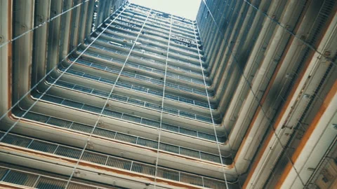 Low angle view of residential building condominium or apartment. Scenery of Video stock 122801724