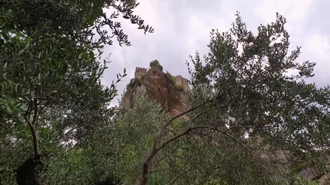 Low angle view of roccascalegna on rock spur Video stock 279909829
