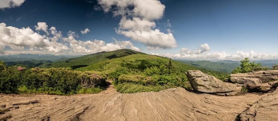 Low Angle View Of The Rocks On Jane Bald Looking Down The Appalachian Trail.. Photos