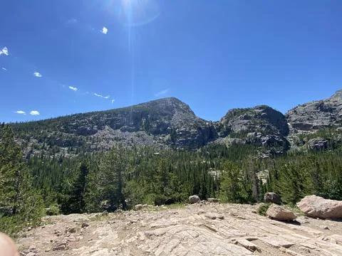 Low Angle View of a Rocky Mountainside Stock Photos