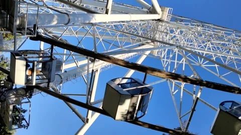 Low angle view of rotating ferris wheel Video stock 287096492