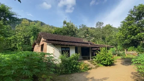 Low angle view of rural house Stock Footage 239556544