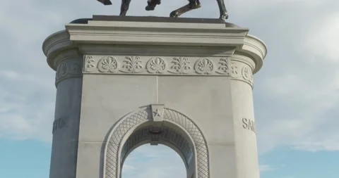 Low angle view of the Sam Houston Statue in at Houston Hermann Park Stock Footage 201036383