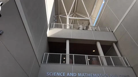 Low angle view of the San Joaquin Delta College Science and Mathematics Vidéo 335321947