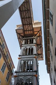 Low angle view of Santa Justa Lift Stock Photos