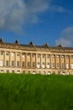 Low angle view of a section of the Royal Crescent, Bath Stock Photos