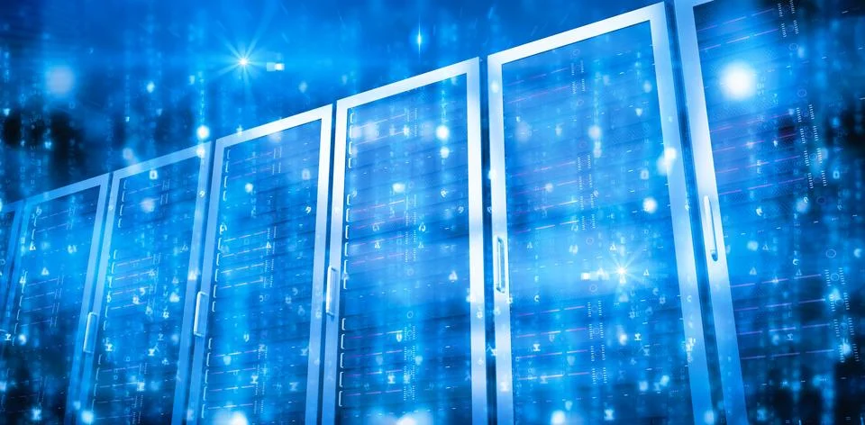 Low angle view of servers Stock Photos