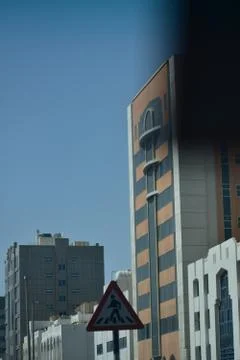 Low angle view of sky scraper in Abu Dhabi,UAE.20.09.2020. Foto stock
