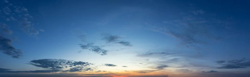 Low Angle View Of Sky At Sunset Panorama Stock Photos