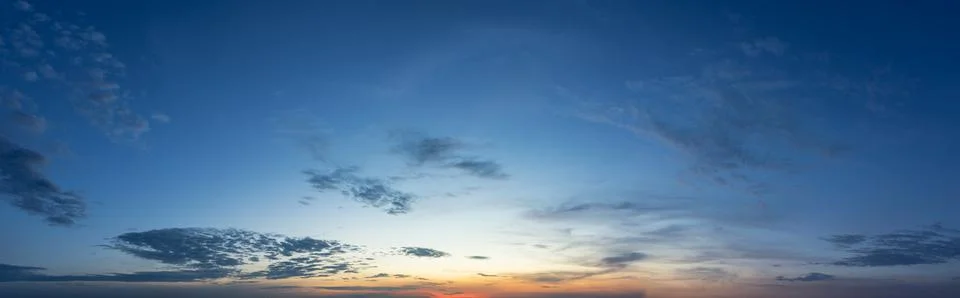 Low Angle View Of Sky At Sunset Panorama Stock Photos
