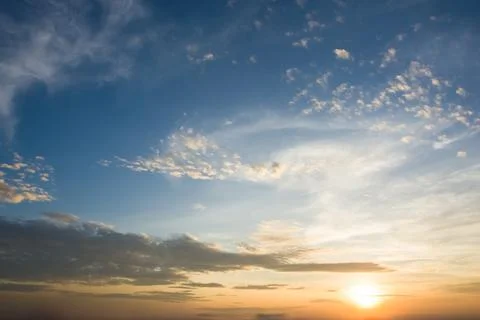 Low Angle View Of Sky At Sunset Stock Photos