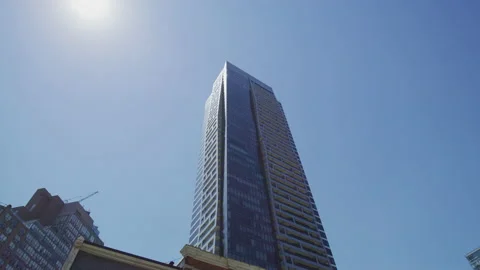 Low angle view of a skyscraper in Toronto Stock Footage 217613906