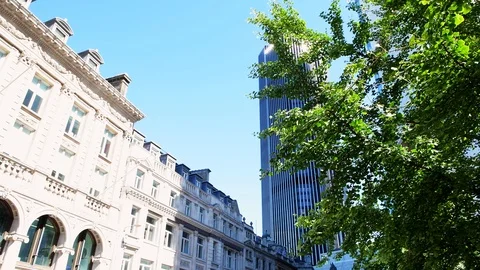 Low angle view on skyscrapers at Bishopsgate street in London, UK Stock-Footage 107887833