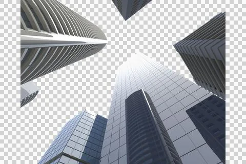 Low angle view of skyscrapers in city Stock Illustration
