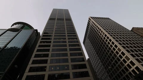 Low Angle View Of Skyscrapers Tracking Right Vídeo Stock 167738070