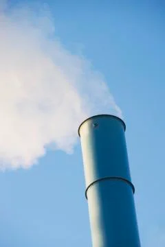 Low angle view of smoke stack 스톡 사진