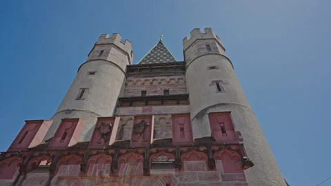 Low Angle View of Spalentor Medieval Gate in Basel, Switzerland Stock Footage 315701783
