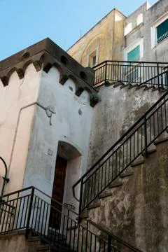 Low angle view of staircase at building, Capri, Campania, Italy Stock Photos