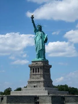 Low angle view of a statue, statue of liberty, liberty island, new york city, Stock Photos