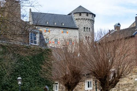 Low angle view at  Stolberg castle in Stolberg, Eifel Stock Photos