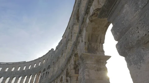 Low angle view of a stone wall Stock Footage 86447482
