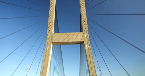 Low Angle View of Suspension Bridge in Vancouver Видео 287487706