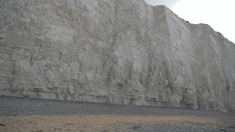 A low angle view of tall white cliffs. Stock Footage 114767419