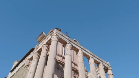 Low Angle View of the Temple of Antoninus and Faustina in the Roman Forum, .. Stock-Footage 338393181