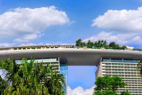 Low angle view at top part of  Marina Bay Sands Stock Photos