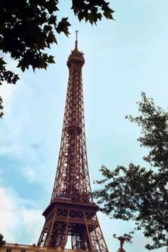 Low angle view of a tower, Eiffel Tower, Paris, France Stock Photos