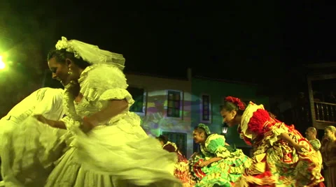 Low angle view of traditional dance in Fortaleza, Ceara, Brazil Stock Footage 32207587