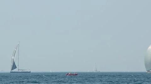 Low angle view of traffic on the Adriatic Sea Stock Footage 139225913