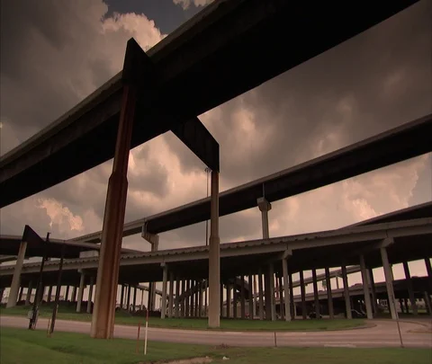 Low angle view of traffic on highway ramps Stock Footage 86696511