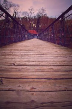Low angle view of the Two Penny bridge in Melsungen Stock Photos