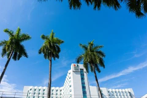 Low angle view of UHealt tower Stock Photos