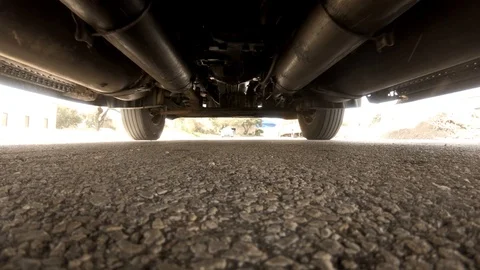 Low angle view underneath of semi truck Stock Footage 103539051
