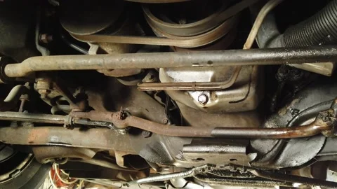 A Low Angle View of a V8 Car Engine Stock-Footage 194981557