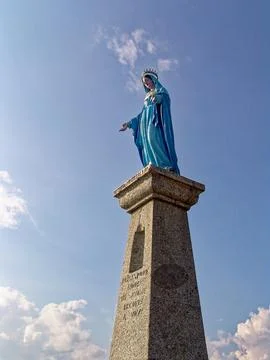 Low Angle View of Virgin Mary Statue on Ballon d'Alsace Summit Stock Photos