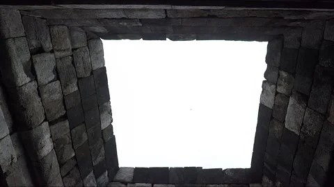 Low Angle View, Walls Inside Main Temple, Lumbung Temple, Java, Indonesia 스톡 동영상 306175025