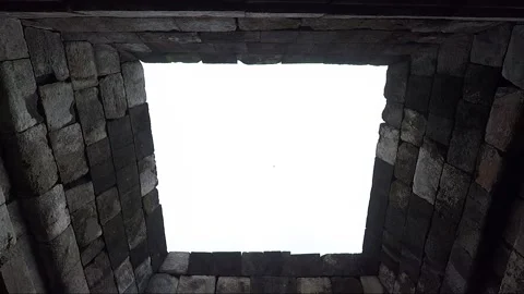 Low Angle View, Walls Inside Main Temple, Lumbung Temple, Java, Indonesia Stock Footage 306175063