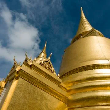 Low angle view of Wat Phra Kaew temple at Grand Palace, Phra Nakhon, Bangkok, Stock Photos