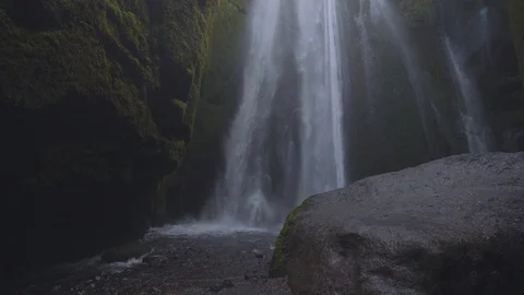 Low angle view of waterfall Stock Footage 118654608