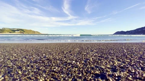 Low angle view of waves rolling in towards camera Stock Footage 169494968